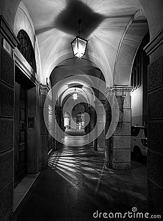 Passage to the arch. Verona. Stock Photo
