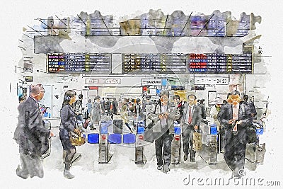 passager in shin osaka station Stock Photo