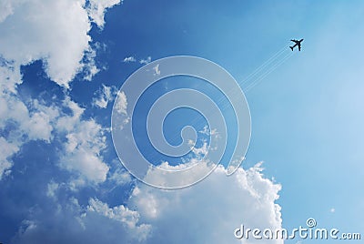 Boeing Passenger aircraft in flight Stock Photo