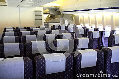 Passenger Aircraft Interior Stock Photo