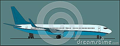 Passenger aircraft on the ramp Vector Illustration