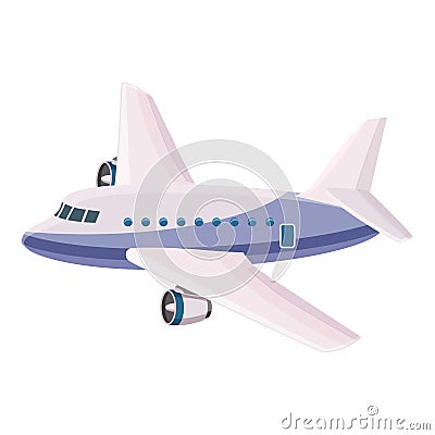 Passenger airliner icon, cartoon style Vector Illustration