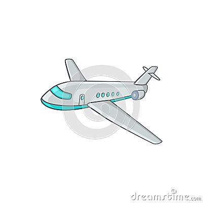 Passenger airliner icon, cartoon style Vector Illustration