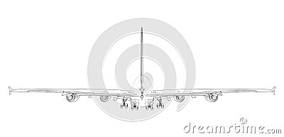Passenger Airoplane. Vector rendering of 3d Vector Illustration