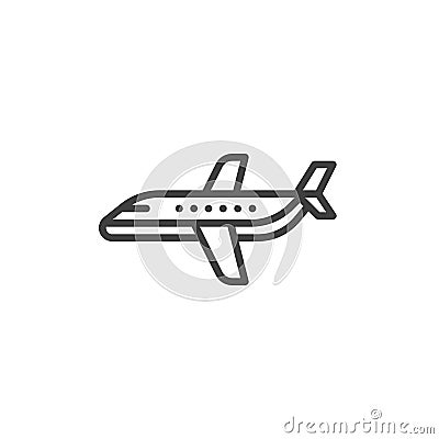 Passenger airplane line icon Vector Illustration