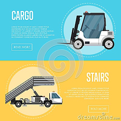 Passenger airport flyers with ground technics Vector Illustration