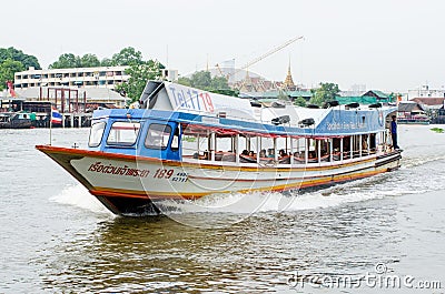 Passenger boat running. Editorial Stock Photo