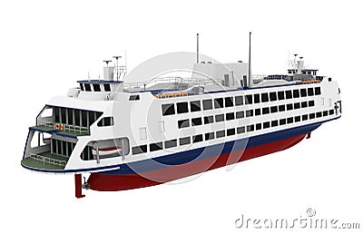 Passenger Ferry Boat Isolated Stock Photo