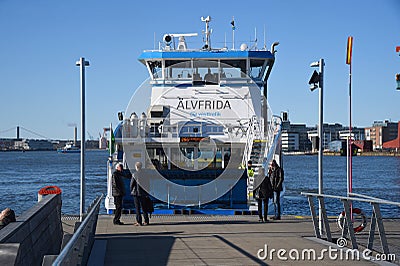 A passenger ferry in the harbour. Gothenburg Sweden. Editorial Stock Photo