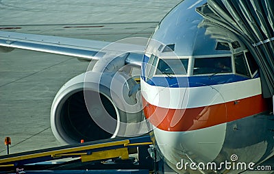 Passenger jet on ground Stock Photo