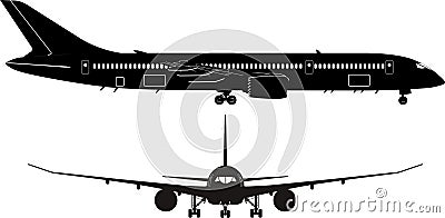 Passenger jet silhouette Vector Illustration