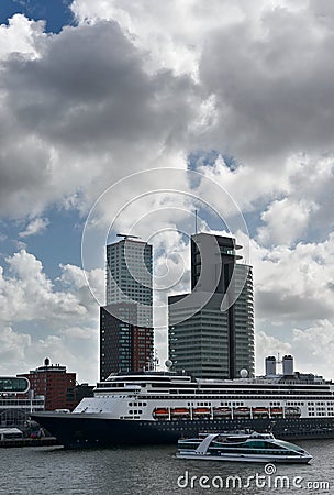 Passenger liner in Rotterdam Stock Photo