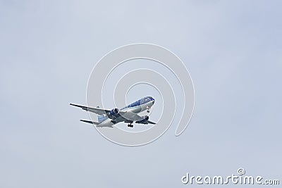 Passenger plane preparing to fly Editorial Stock Photo