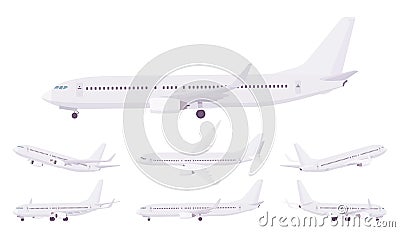 Passenger plane template set Vector Illustration