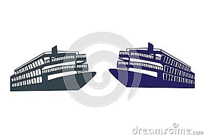 Passenger river vessel icon stock illustration. Ship, launch icon. Vector Illustration