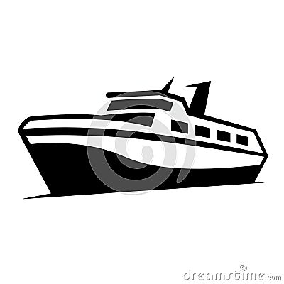Passenger Ship Icon: Clean And Sharp Graphic Symbolism In Gerd Arntz Style Stock Photo