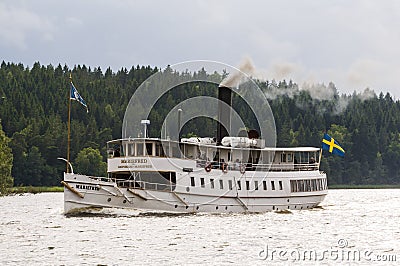 Coal-fired passenger steamer S/S Mariefred Editorial Stock Photo