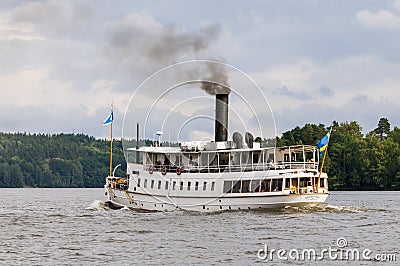 Passenger steamer S/S Mariefred underway Editorial Stock Photo