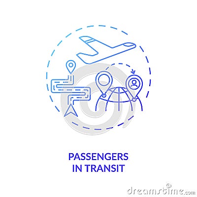 Passenger in transit concept icon Vector Illustration