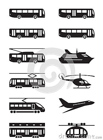 Passenger transportation vehicles Vector Illustration
