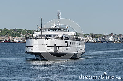 Passenger/vehicle ferry Nantucket on Acushnet River Editorial Stock Photo
