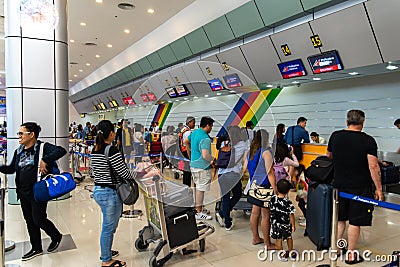 Passengers check-in at Clark Airport Terminal, Clark, Philippines Dec 21, 2018 Editorial Stock Photo
