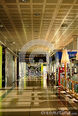 Passengers in Modern Airport Editorial Stock Photo