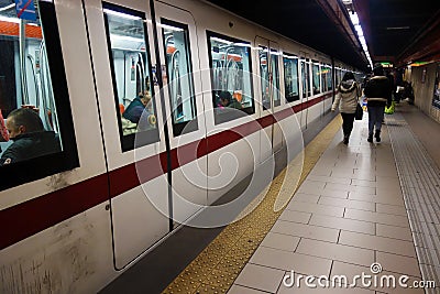 Passengers subway or underground station Editorial Stock Photo