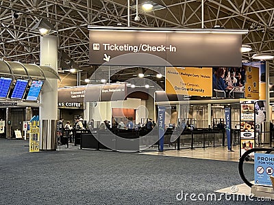 TSA Security Screening at Milwaukee Airport Editorial Stock Photo