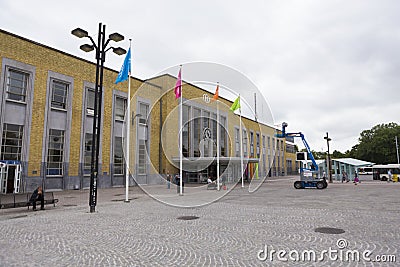 Bruges train station Stock Photo