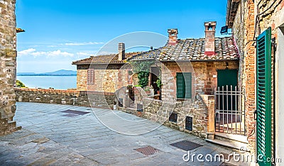 Passignano sul Trasimeno, idyllic village overlooking the Trasimeno Lake. Umbria, Italy. Stock Photo