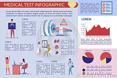 Passing an Annual Medical Clinic Test Infographic. Vector Illustration