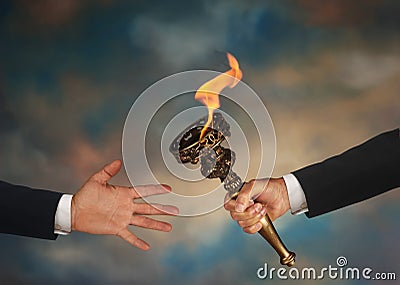 Passing the Torch Stock Photo