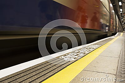 Passing train on London underground Stock Photo