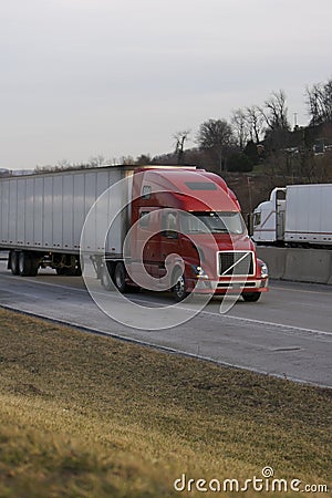 Passing Trucks Stock Photo