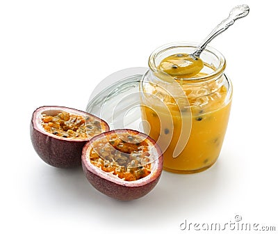 Passion fruit curd Stock Photo