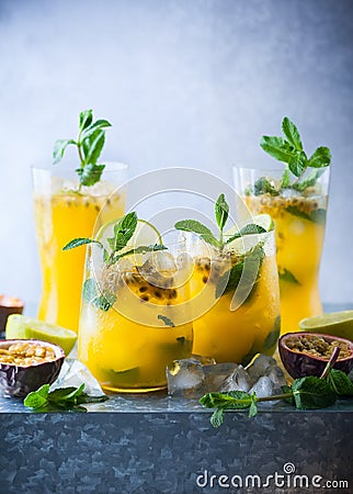 Passion fruit lemonade Stock Photo