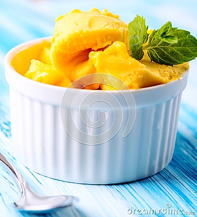 Passion fruit sherbet Stock Photo