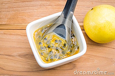 Yellow passion fruit Stock Photo