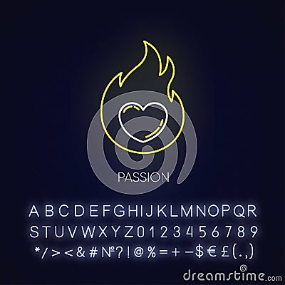 Passion neon light icon Vector Illustration