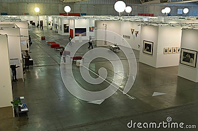 Passionate collectors and emerging artists meet at the international contemporary art fair `Artissima` Turin Italy Editorial Stock Photo