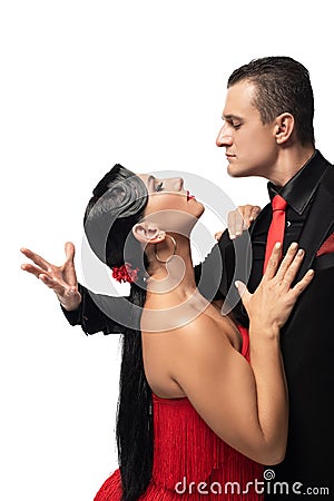 Passionate dancers looking at each other Stock Photo