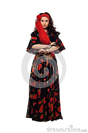 Passionate gypsy woman Stock Photo