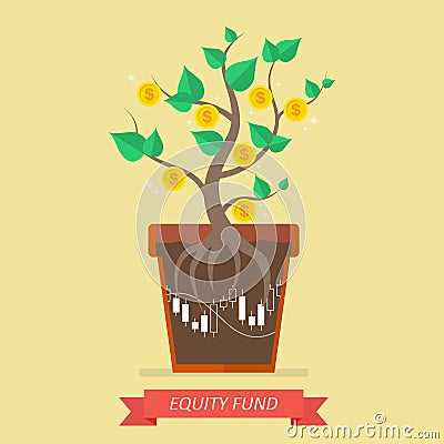 Passive income from equity fund Vector Illustration