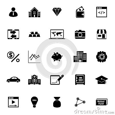 Passive income icons on white background Vector Illustration