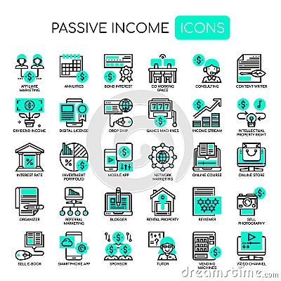 Passive Income , Pixel Perfect Icons Vector Illustration