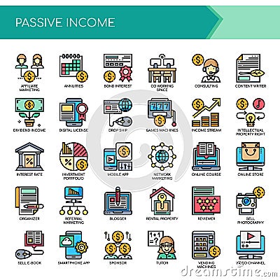 Passive Income , Pixel Perfect Icons Vector Illustration