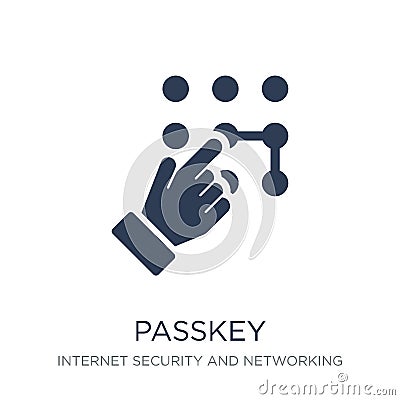 Passkey icon. Trendy flat vector Passkey icon on white background from Internet Security and Networking collection Vector Illustration