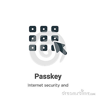 Passkey vector icon on white background. Flat vector passkey icon symbol sign from modern internet security and networking Vector Illustration