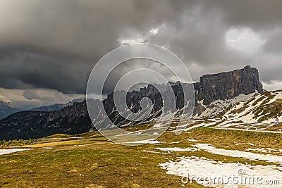 Passo Giau before storm , Italy. Stock Photo